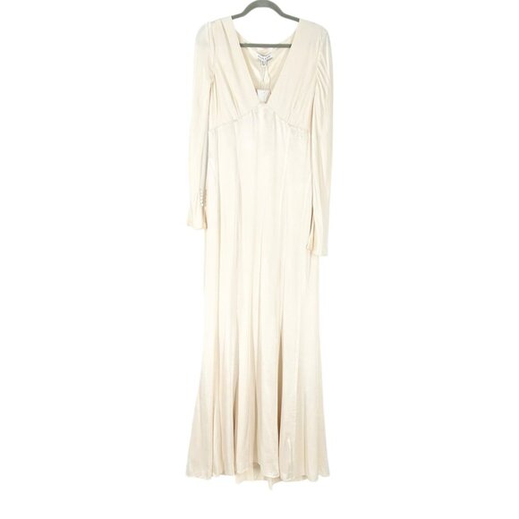 NWT Shona Joy La Lune Plunged Panelled Maxi Dress in Cream - Picture 3 of 13